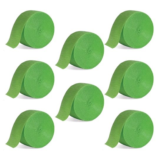Beistle 56509-LG 1.75 in. x 81 ft. Flame Retardant Festive Crepe Streamer - Lime Green